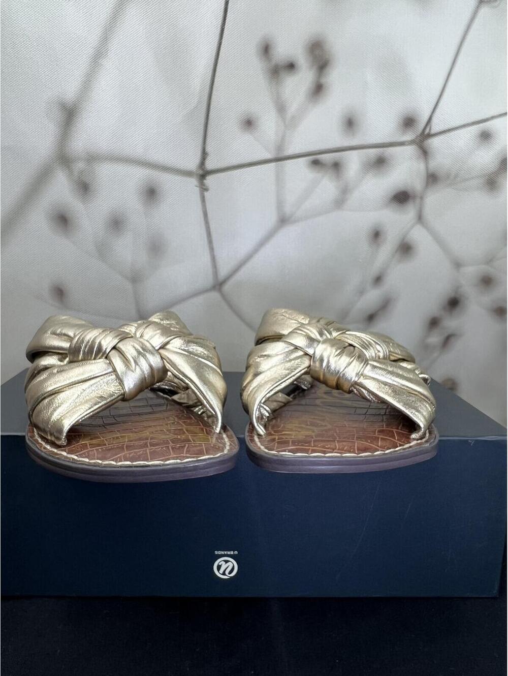 SAM EDELMAN Gold Leather Sandals Sizen8 - Picture 4 of 9